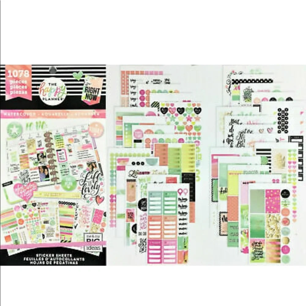 Happy Planner Water Colors Sticker Sheet Book